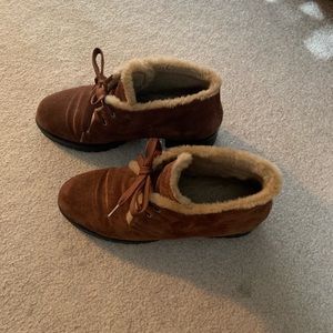 Prada brown suede booties size 9